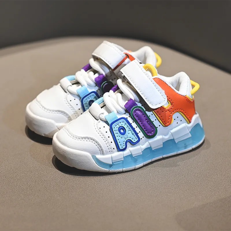 Free Shipping 2025 Children's High Top B-ball Shoes, Big Air Cushion Shock Absorbing Sneakers, Unisex Boys Girls Casual Wear