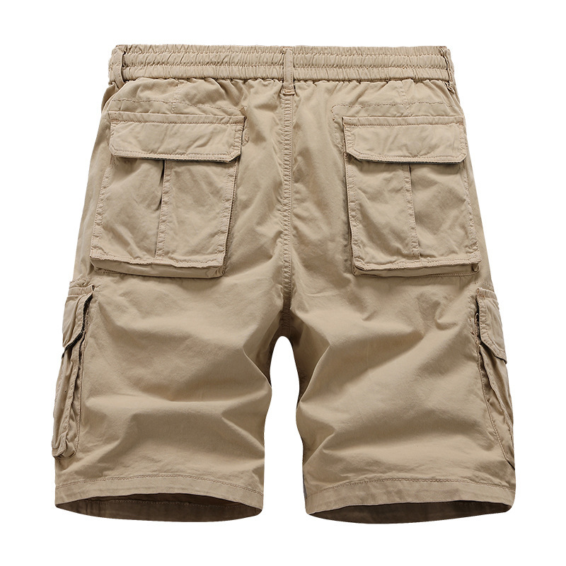 2025 New Designer Men Shorts US Size Workwear Solid Color Multi Pocket Shorts Pure Cotton Elastic Men Pants Sport Cropped Pants