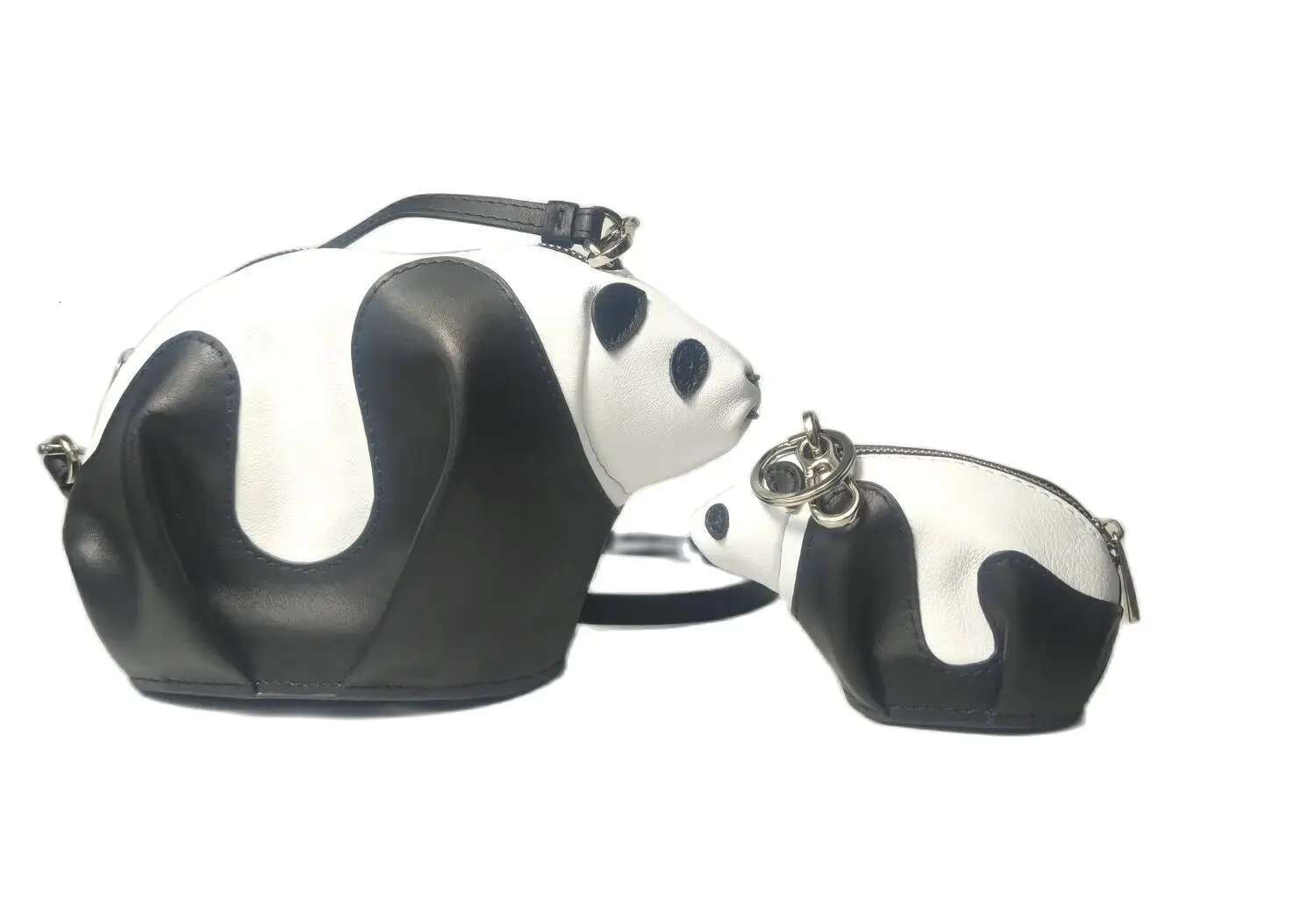 Personalized Panda Coin Purse Wallet Genuine Leather Animal Fun Creative Bags Gifts Designer Customization Initial/Name