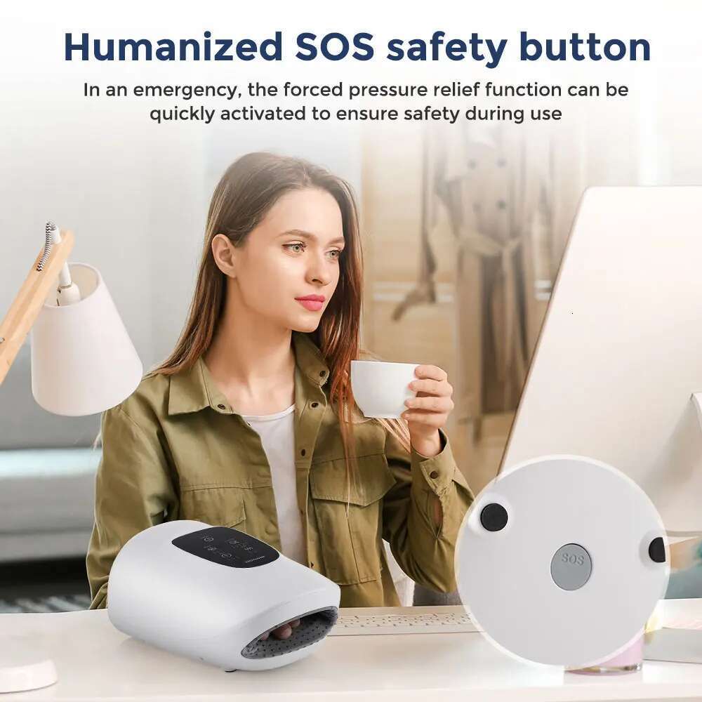 Wireless Electric Hand Air Compression Hot Compress Palm Acupoint Massager Finger Arthritis Numbness Muscle Relaxation