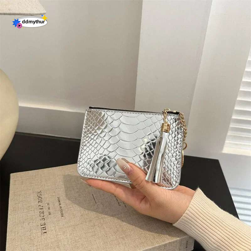 New Fashion Crocodile Print Glossy Mini Cute Purse Versatile PU Wallet for Women Portable Card Holder ID Bag Key Coin Pouch ddmythur