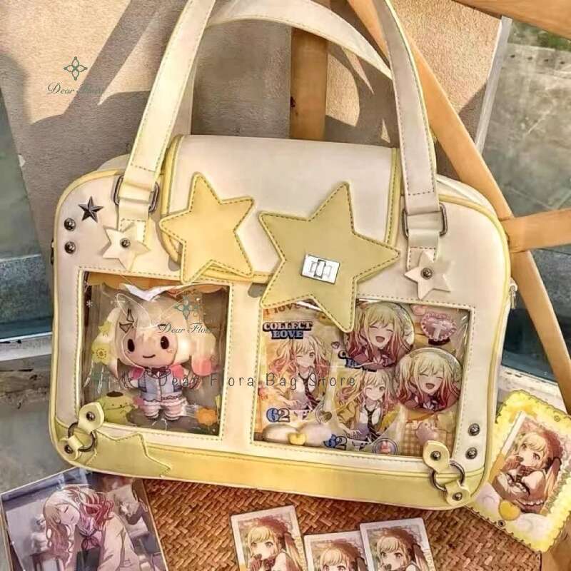 Y2k Trendy Star Ita Lolita Girl Transparent Pocket Fashion Crossbody Women's DIY Display Shoulder Bag Cute Purse Handbag