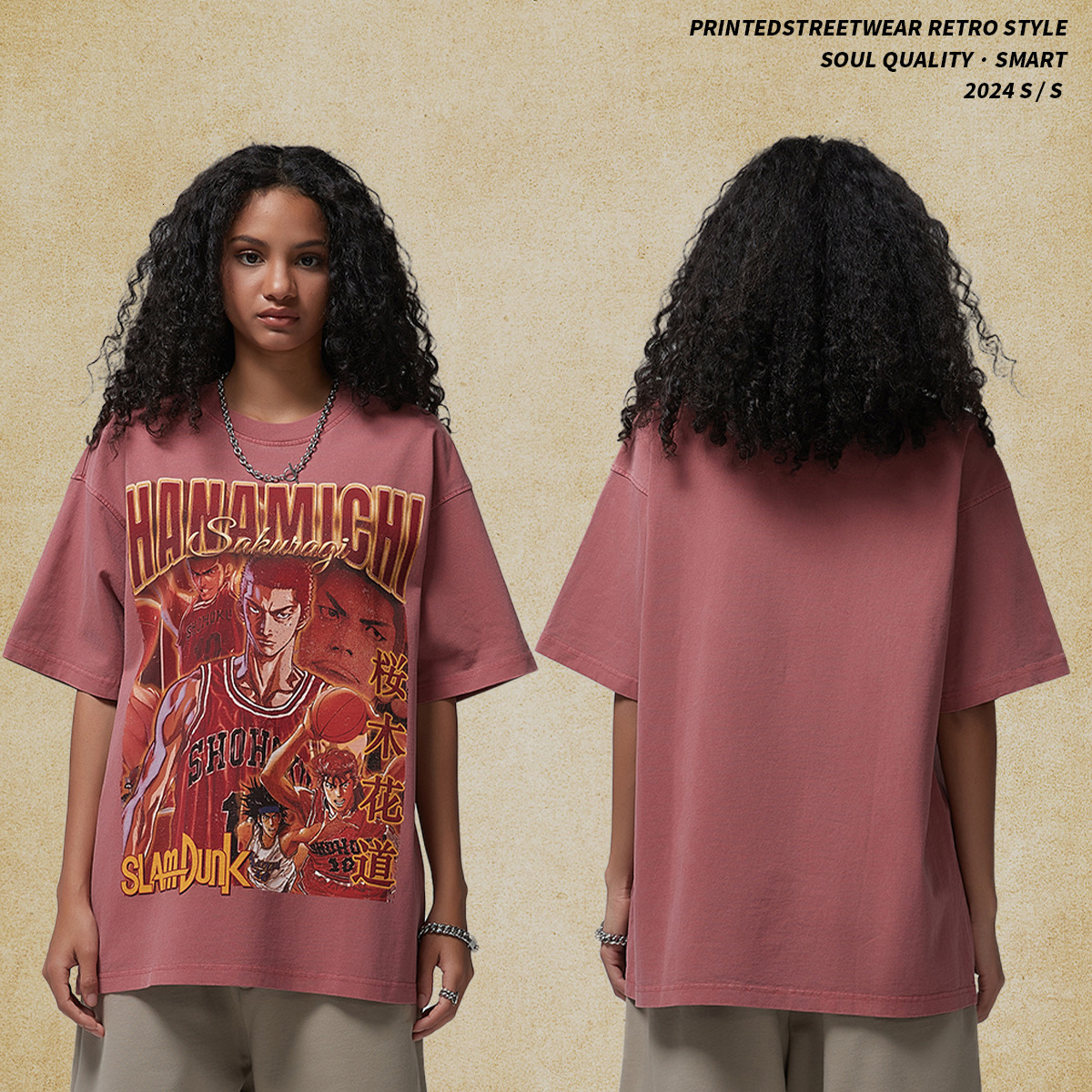 Men's Wear | 2025 Spring/Summer New Product Oversize Loose Printed Washed T-shirt American Trendy Brand