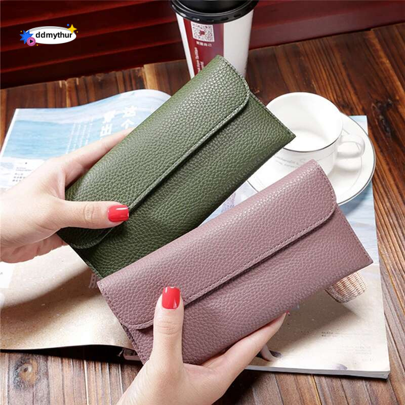 PU Leather Women Long Wallets with Large Capacity Fashion Coin Purses Hasp Clutch ID Credit Card Holder Money Bag Clip Handbag ddmythur