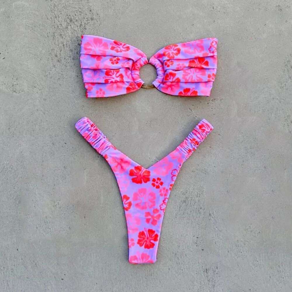 Micro Push Up Women Swimsuits 2025 Sexy Female Swimwear Brazilian Bikini Set Thong Biquini Swim Suits Print Beachwear