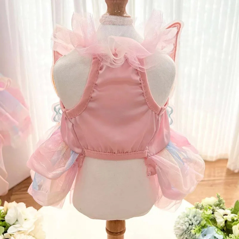 Pet Dog Princess Dress Cute Butterfly Wings Lace Dress Pet Wedding Dress Role Playing Clothing Pet Clothing 250409