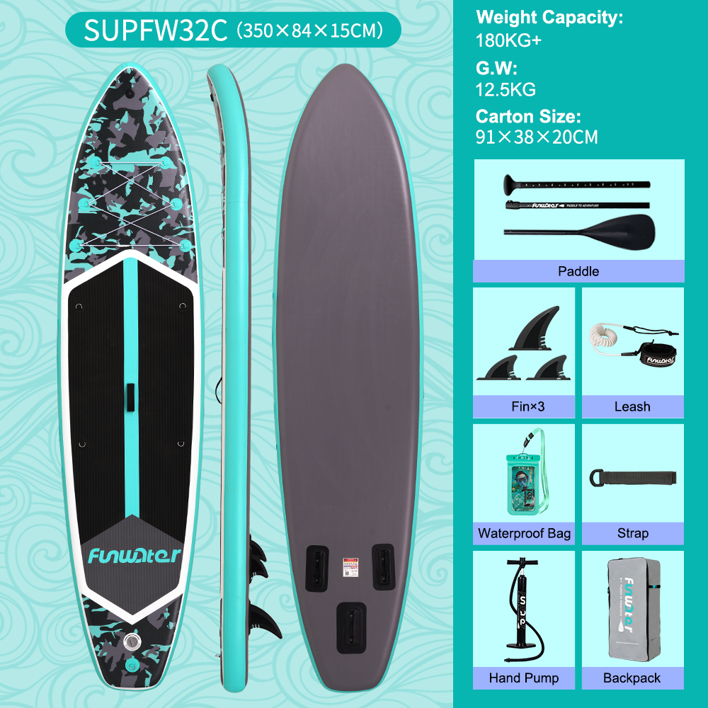 FUNWATER Surfboards paddleboard 11'6" inflatable surfboard Padel wholesale Stand Up Paddle Board Surfboard Sport Sporting sup boards surfing