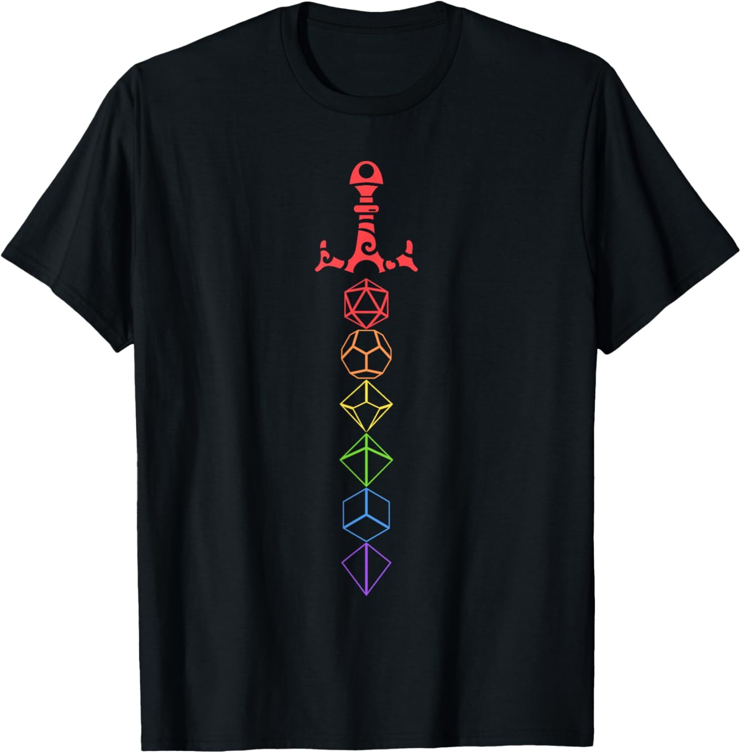 T shirt for Mens Nerdy Dice Set Collector Sword LGBT Pride D20 T-Shirt Graphic Tee Casual Tops Clothes Short sleeve