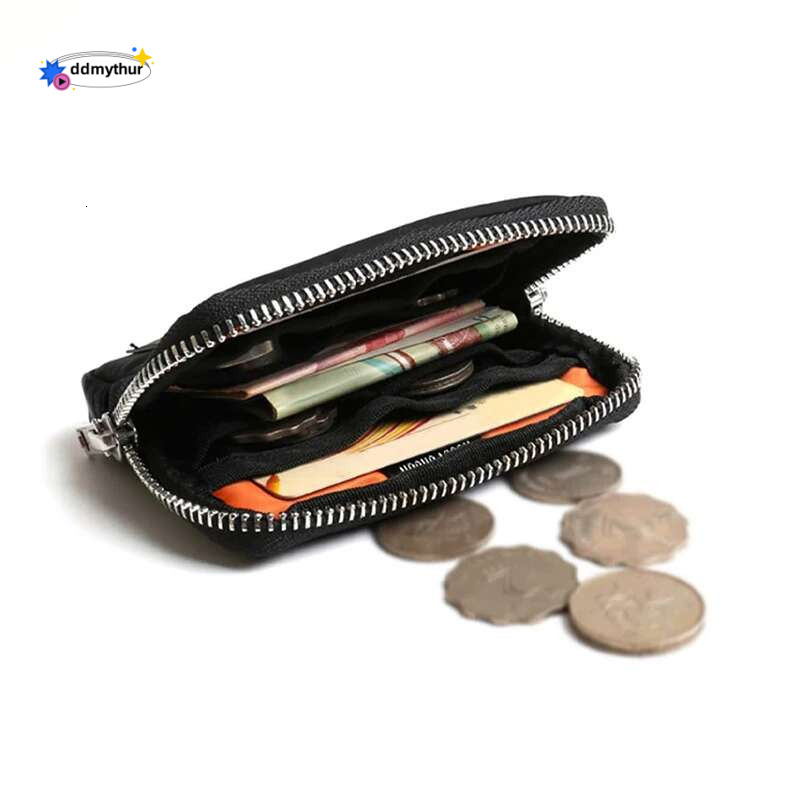 Portable Ultra Light Solid Color Women Wallet Multifunctional Oxford Small Purse With Zipper Classic Waterproof Mini Money Bag ddmythur