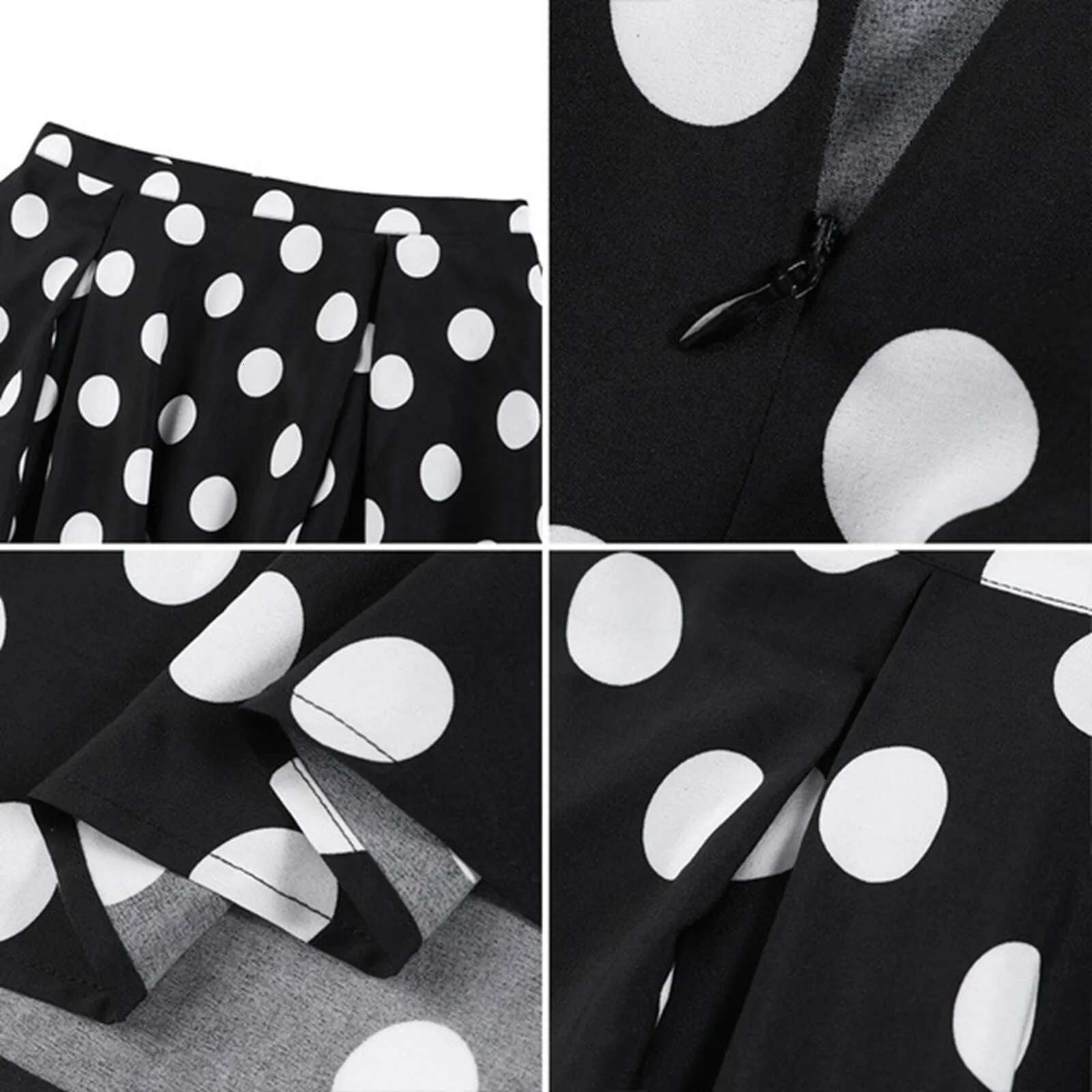 Dongdumaoyi Dot Print Retro A Line Big Hem Skirt Women Maxi High Waist Side Pockets Loose Full Length Lady Prom Party Long