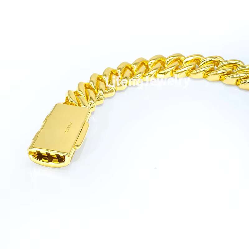 Lifeng Jewelry Custom Moissanite Chain Cuban Link Iced Out 14mm VVS Moissanite Hip Hop Luxury Fashion Gold Plated Cuban Bracelet