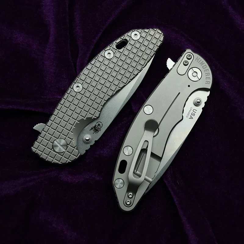 LEMIFSHE 2024 Hinderer XM18 Titanium Handle Ceramic Bearing Mark 20CV Folding Knife Tactical Pocket Camping Hunt Outdoor EDC Too Z250408