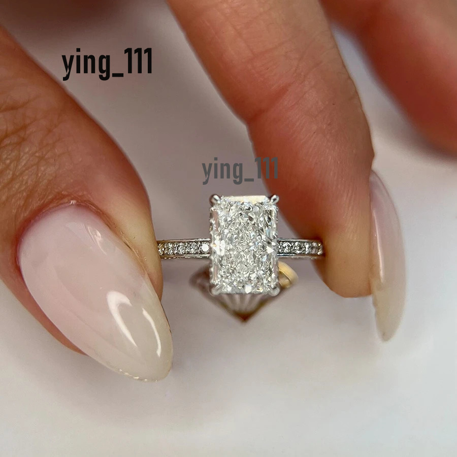 14K White Gold Radiant Cut Lab Grown Diamond Engagement Ring 2 Carat CVD diamond ring Lab Diamond Engagement Ring Halo Rings IGI