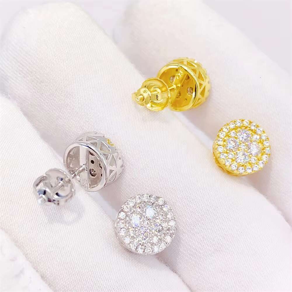 High Quality 18k Gold Plated 925 Sterling Silver Fashion Jewelry Luxury Vvs Moissanite Stud Earrings