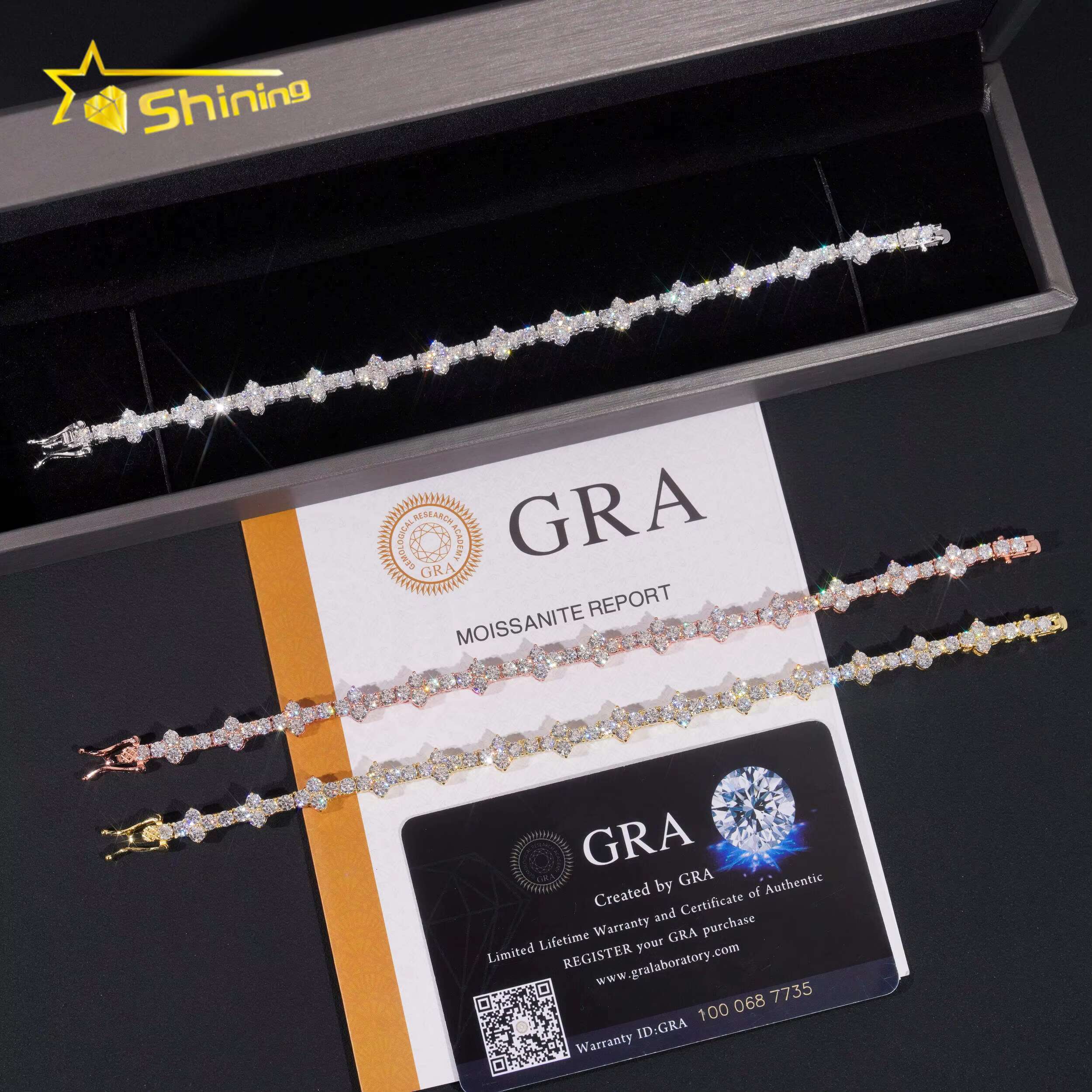 925 Sterling Silver Fast Delivery Cross Tennis Necklace Bracelet Pass Diamond Tester GRA Certified VVS Moissanite Tennis Chain