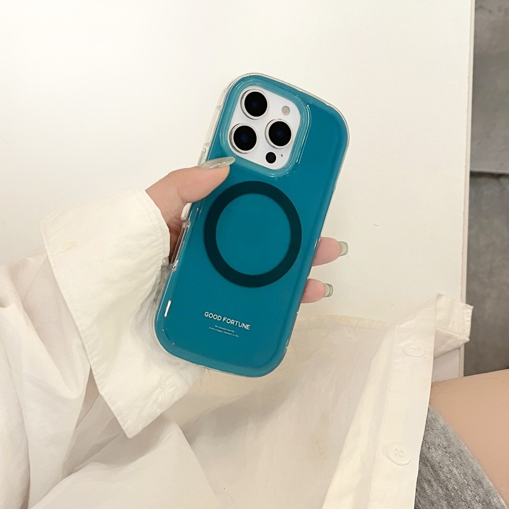 Orange Green Magnetic Material Phone Case Compatible with iPhone 17/16 Pro Max Simple Solid Color Case iPhone 15/14 Pro