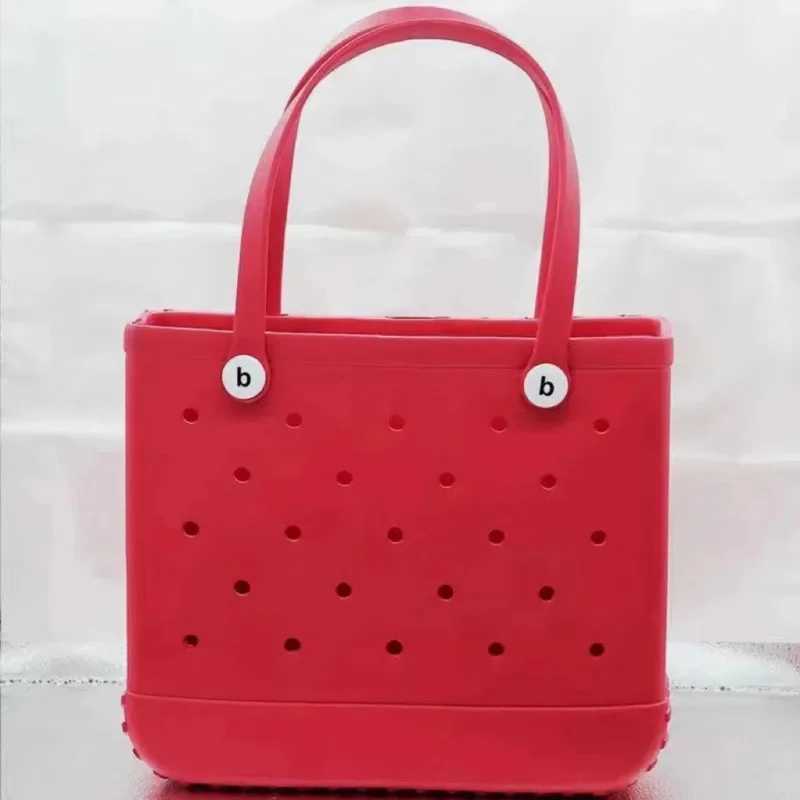 Extra Large Boggs Beach Bag Summer Travel EVA Beach Basket Womens Picnic Handbag Hole Waterproof Handwashing Bag Shoulder BagT2504092