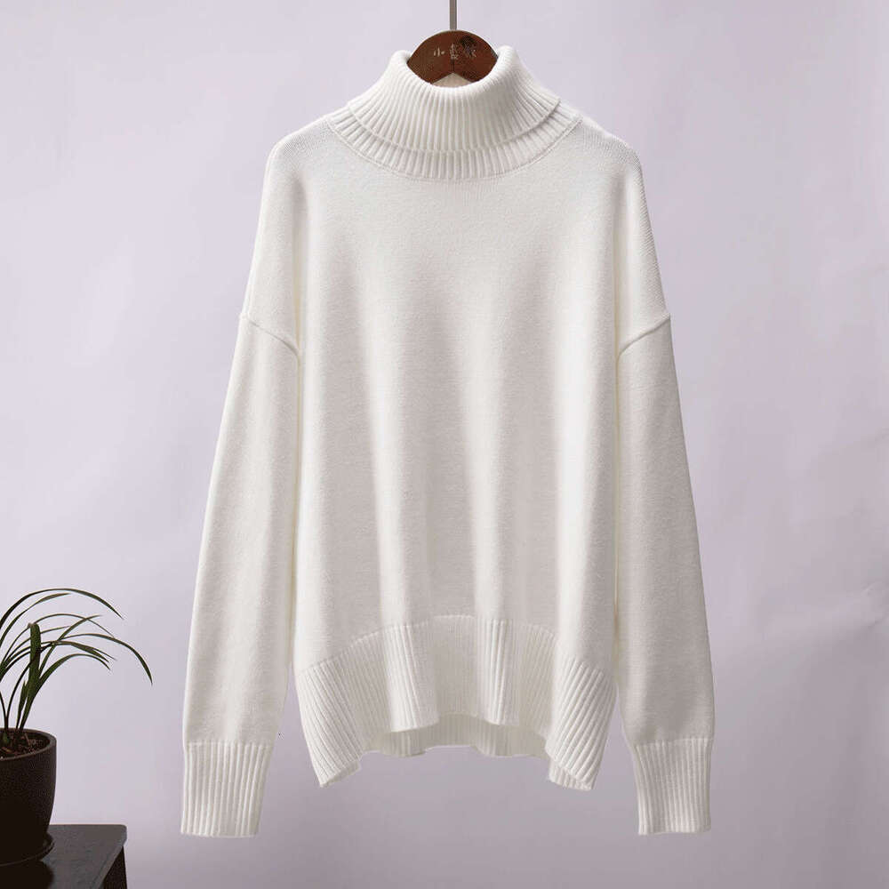 Solid Color Turtleneck 2025 Autumn Winter Comfortable Loose Classic Versatile Elegant Pullover Sweater women's knitwear