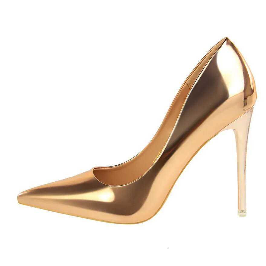 Plus Size 34-43 Patent Leather Office Shallow Fashion Women Pumps Pointed Toe Sexy High Heel Dress Party Shoes Woman