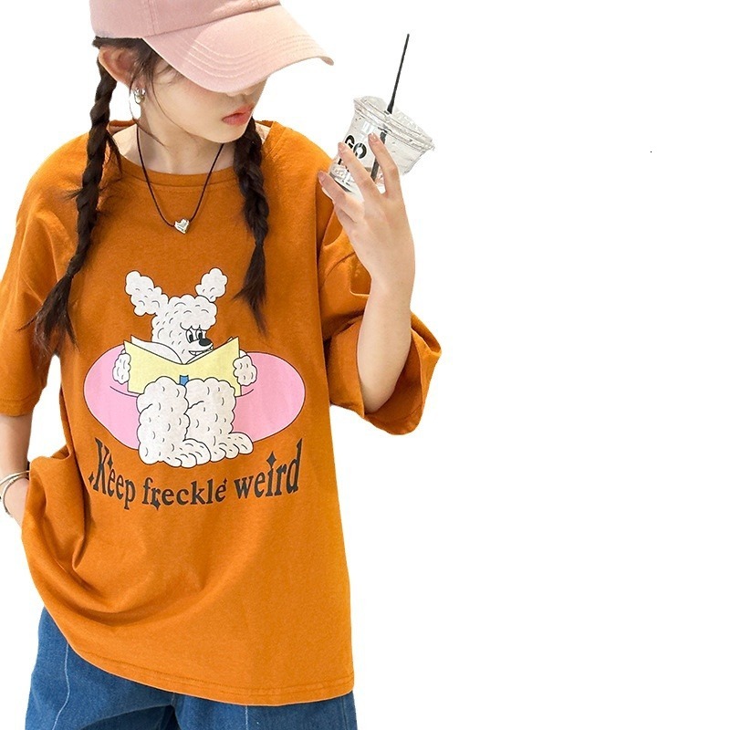 Ddmyshoesvip Short Sleeved T Shirt New Girls Trendy Brand Loose Dress Summer Style Big Children S Korean Version Top