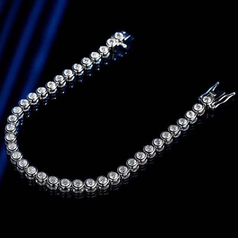3mm10 Points Bubble Diamond Bracelet Womens Sterling Silver Ins Special-Interest Design Simple Tennis Bracelet