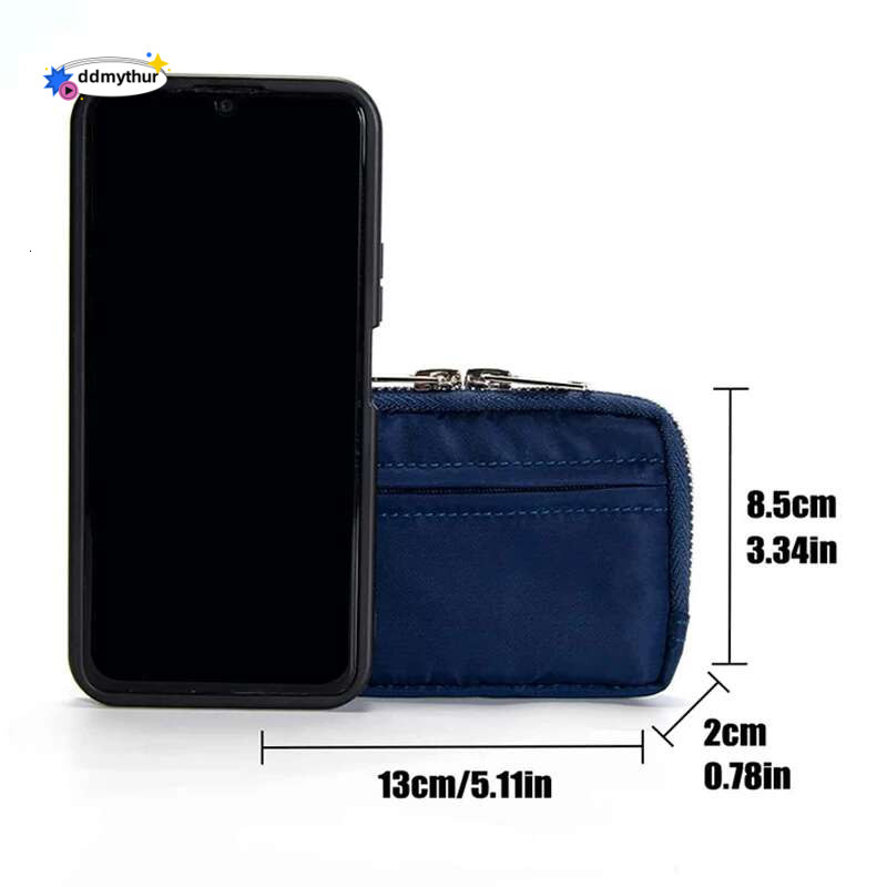 Waterproof Mini Credit Card Men Portable Solid Color Coin Purse Multi Functional Oxford Cloth Zipper Wallet Universal ddmythur