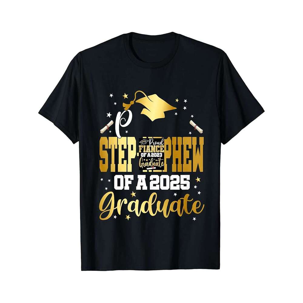 Designer T shirt Senior 2025 Proud Step nephew Of A Class Of 2025 Graduate - 220g Tshits