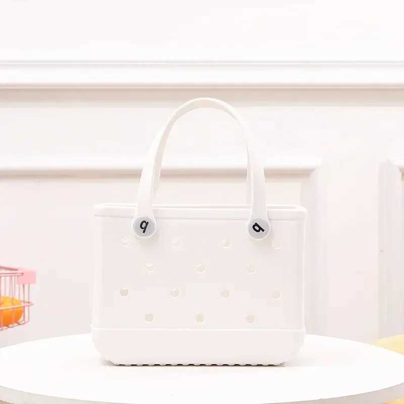 Warm Beach Handbag EVA Waterproof Rubber Beach Swimming Pool Basket Mini Warm Shopping Handbag Mini Jelly Bag Handbag Y250409w3