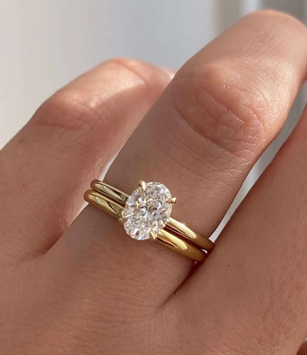 Eternity Rings Full Setting Moissanite 14k Gold Engagement Bands Stackable 2ct Diamond Solitaire Wedding Ring