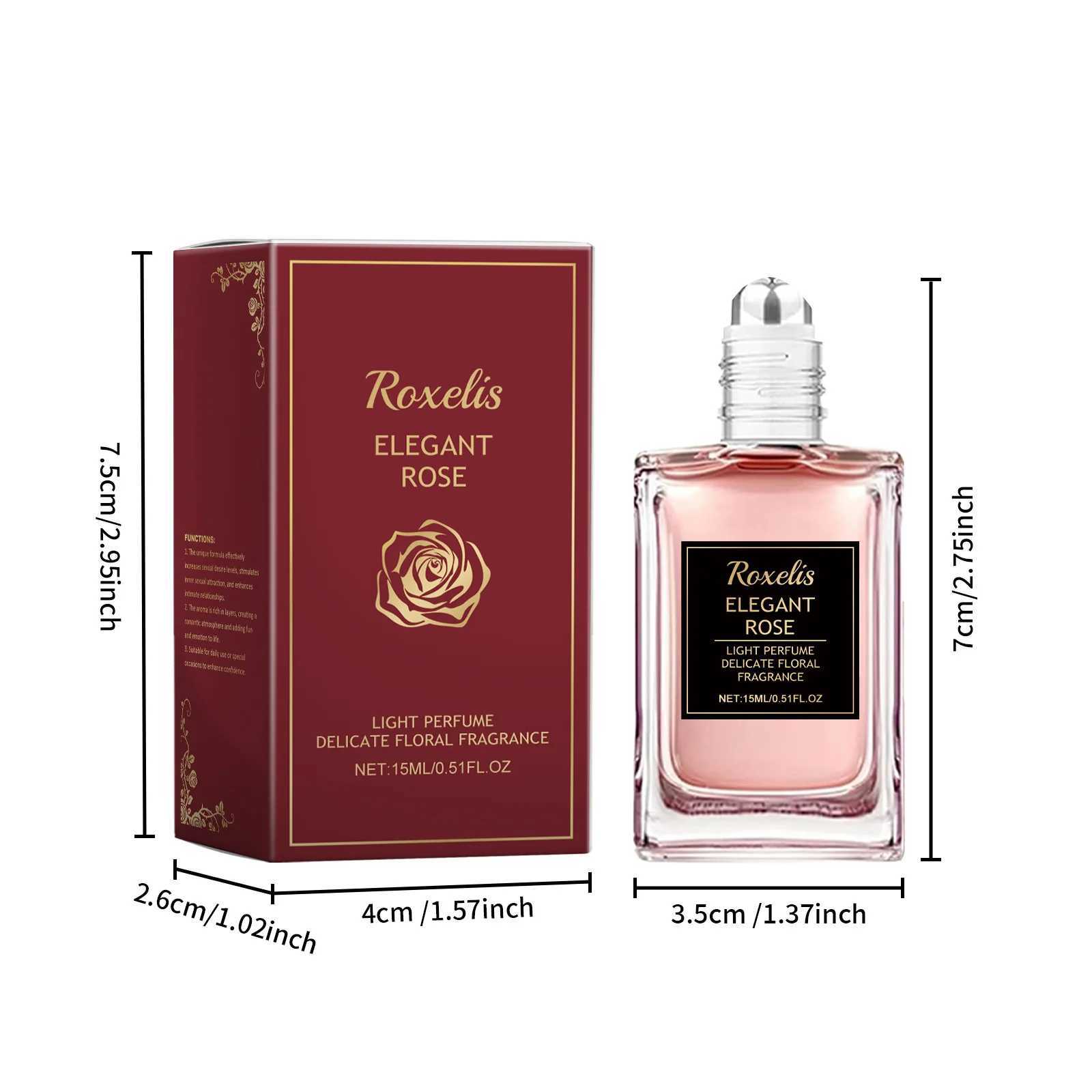Roxelis 15ml Rose perfume Drum pheromone Charming floral fragrance Long lasting fragrance Elegant lady romantic dating perfumeXJ250409