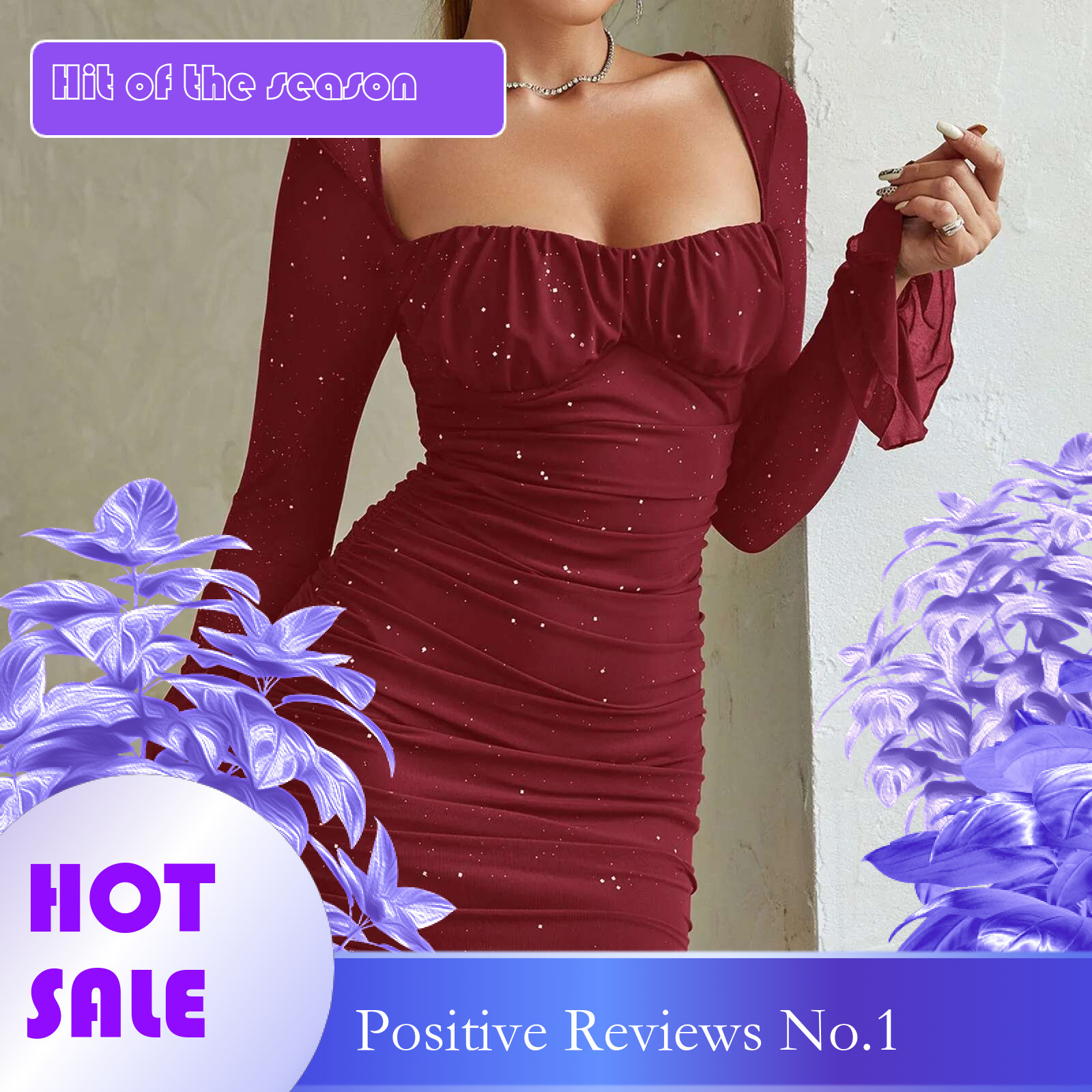 Dongdumaoyi Sequins Long Sleeve Mini Dresses For Women Sexy Empire Backless Lace Vestidos Club Evening Femme Party Clothes