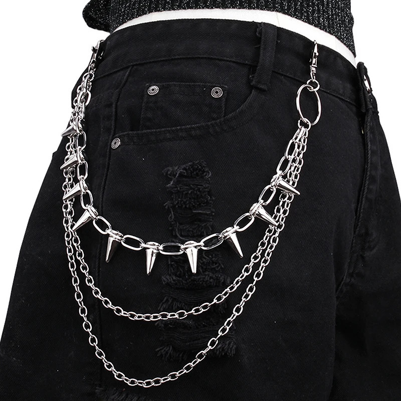 Punk Rock Metal Pants Waist Chain Men Women Key Chain Big Ring Wallet Keychain Jeans Unisex Hip-hop Jewelry Gift 251104