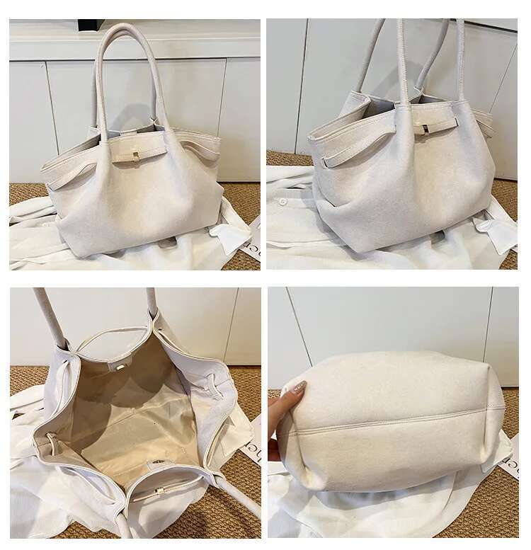 Fashion Large Capacity Faux Suede Tote Designer Belts Handbags Maillard Women Shoulder Bags Trend Autumn And Winter Big Bag