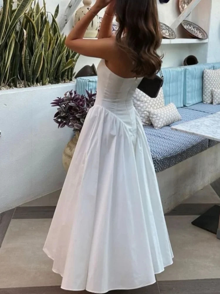 Elegant Women Black U Neck Sleeveless Slim Long Dress Chic Backless Printed Grid High Waist Robe Lady Summer Party Gown 250408