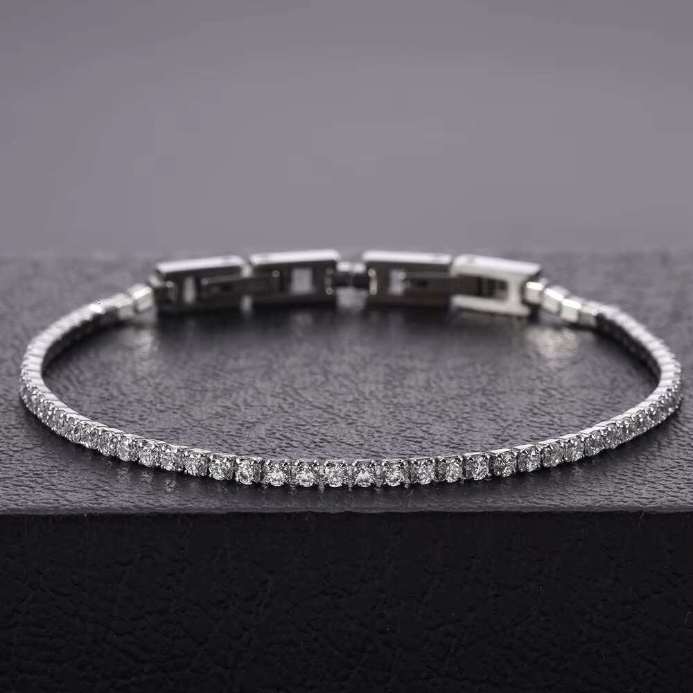 SDA 3 mm Tennis Zircone Bracelet Stainless Steel Black Moissanite Chain Jewelry Set