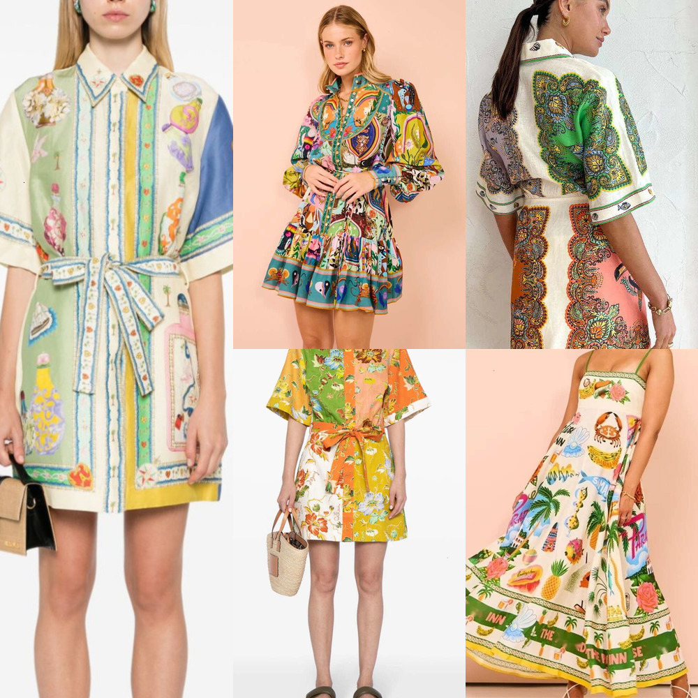 Fashion Dresses For Woman Linen Shirt Beach Vacation Dress Flower Printed Summer Spring Skirt Elegant Slim Fit Long Linen Clothes S-XL