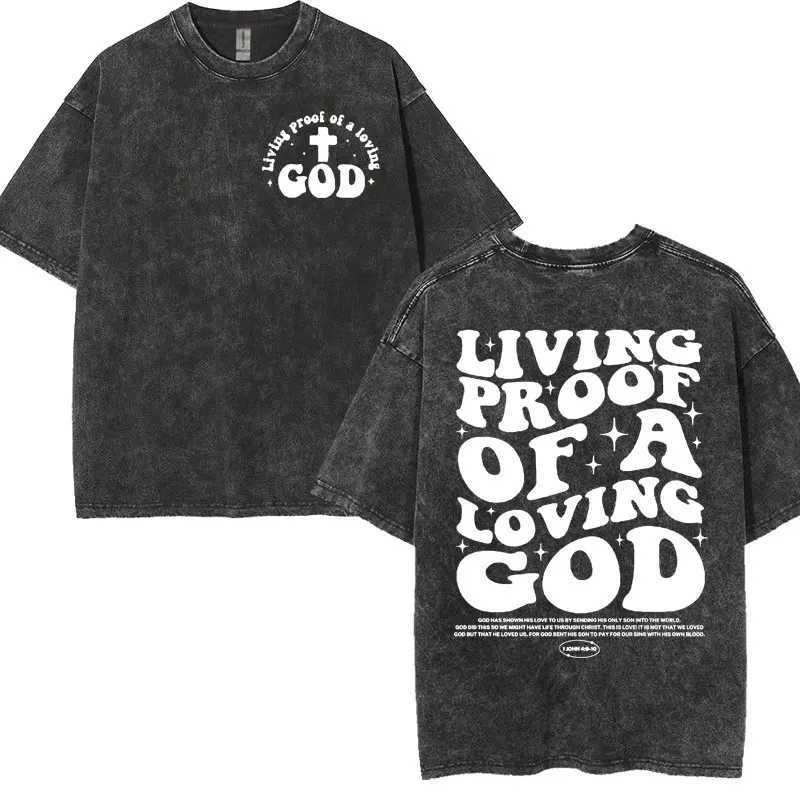 Wash retro aesthetic Christian T-shirt for men Jesus died for me now I live for himXJ250409