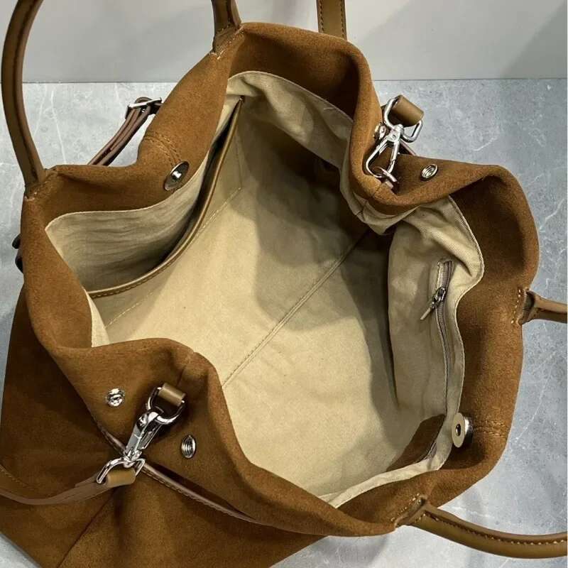 Autumn New Genuine Leather Suede Women's Bag Large Capacity Tote Frosted Single Shoulder Diagonal Handbag For Women