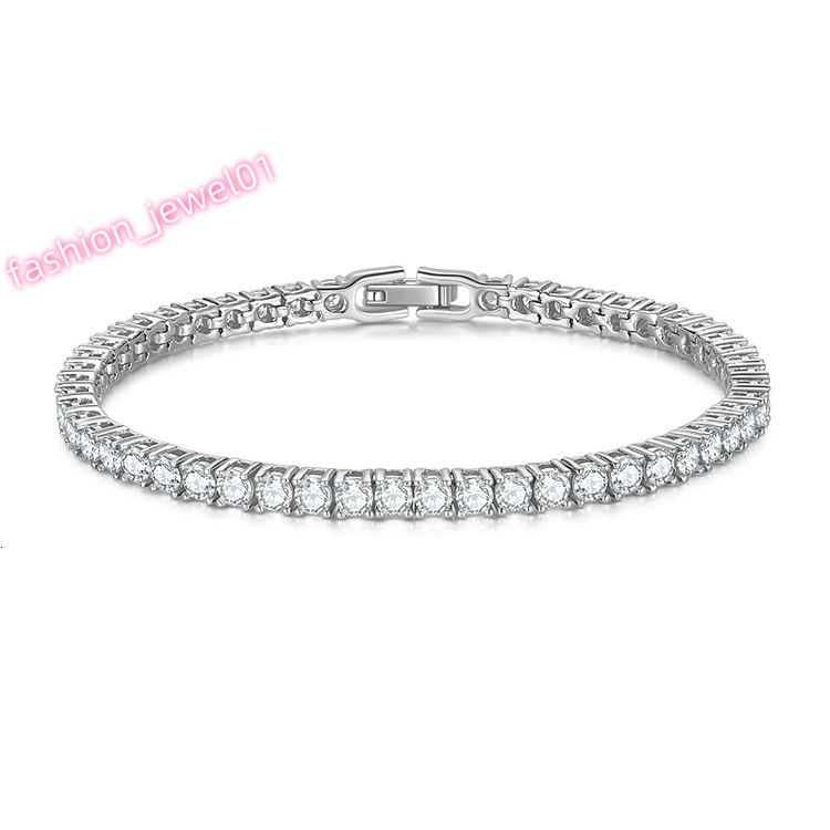 Luxury Tennis Bracelet Women Men Accessories 925 Sterling Silver Custom 3mm CZ Diamond Tennis Bracelet
