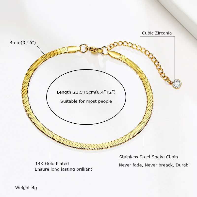 Snake Chain Anklet for Women Girls Adjustable Summer Beach Chain Anklet Bracelet Mothers Day Gifts Stainless Steel Not Allergic Z250408
