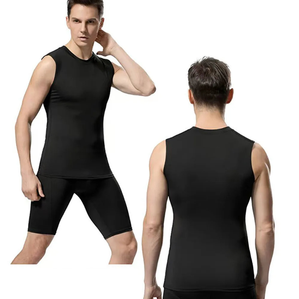 Mens compression vest mens sportswear sleeveless quick drying fitness 250409