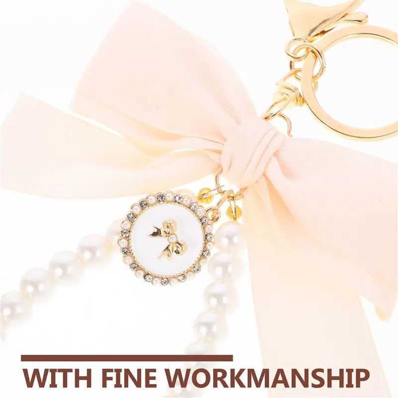 1 Butterfly Knot Pearl Keychain Bag Keychain Pendant Butterfly Knot Keychain Bag Charm Wallet Backpack PendantXJ250409