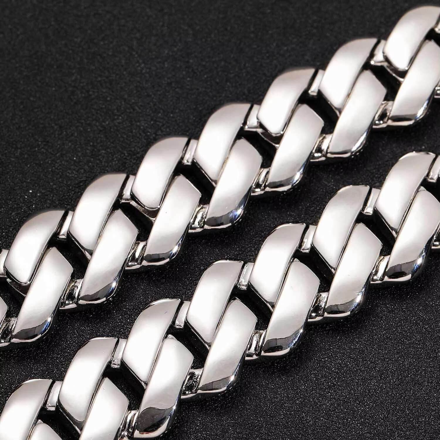 Hip Hop 925 Sterling Silver VVS Moissanite 20mm Iced Out Chunky Miami Cuban Link Chain for Men Jewelry