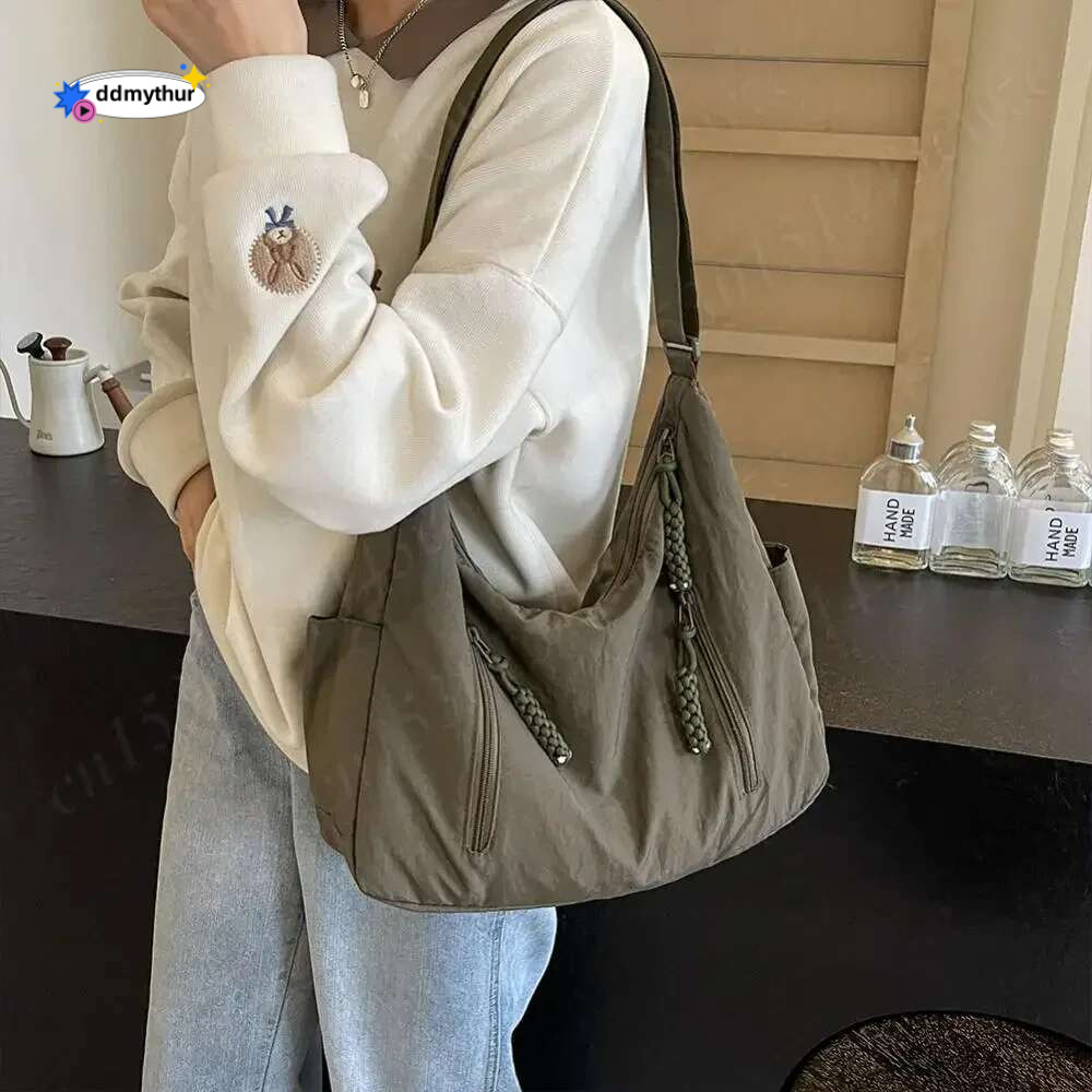 Women Crescent Crossbody Nylon Multi-Pocket Lightweight Shoulder Large Capacity Half Moon Sg Female Shopping Bag ddmythur