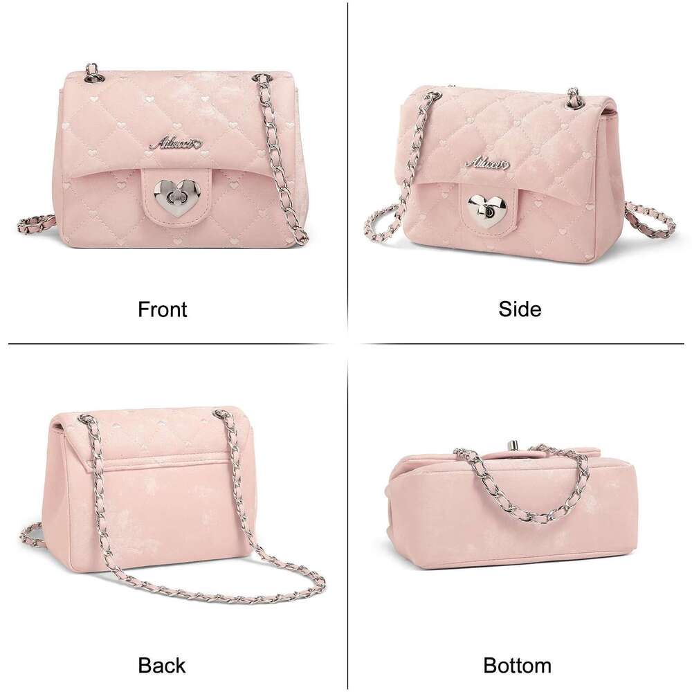 AII Women Chain Mini Pink Love Heart Square For Cosmetics Storage Original Designer Brand Crossbody Fashion Bag