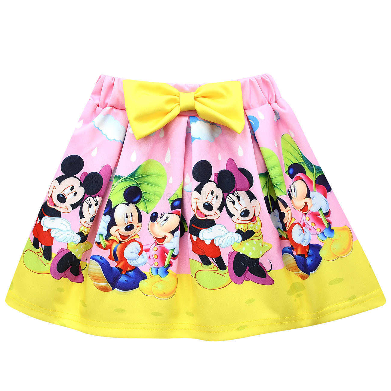 Disney Mickey and Minnie childrens set dress girls three piece set short sleeved skirt bag pleated skirt 3534XJ250409