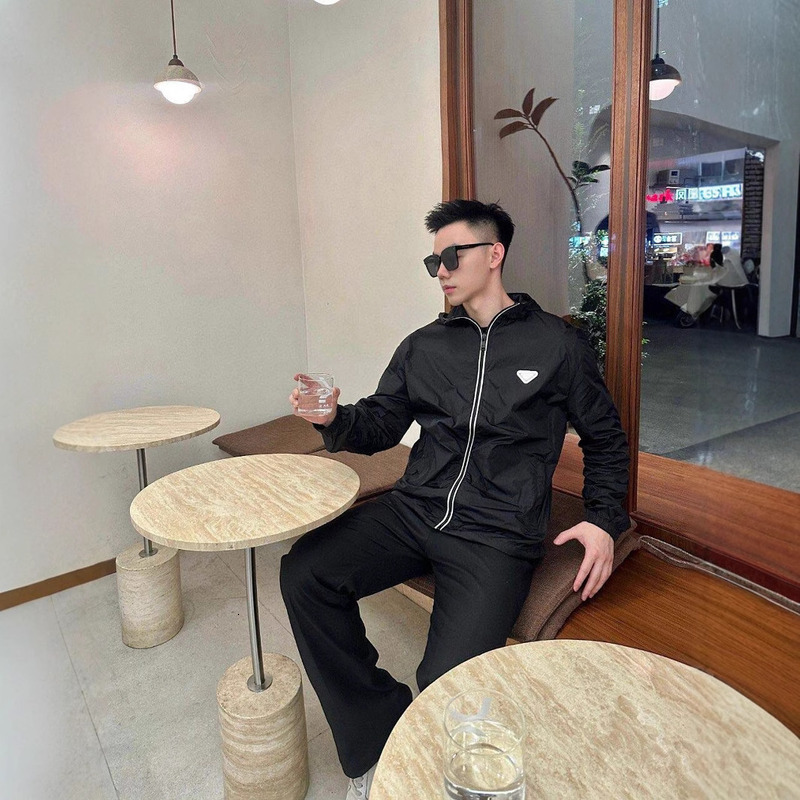 25 New European Products Recycled Nylon Hooded Men's Jacket Correct Version P Home High Standard Triangle Coat