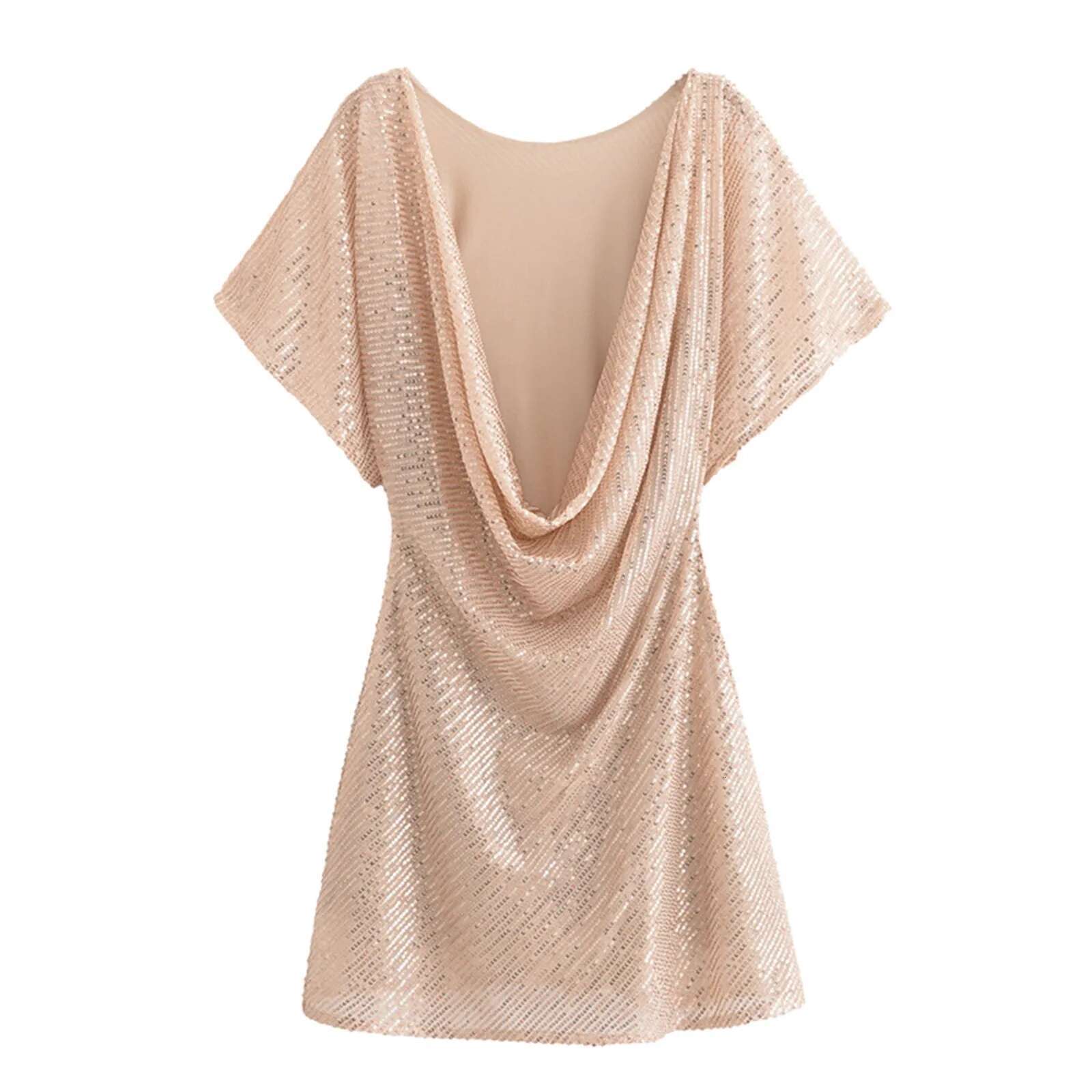 Dongdumaoyi New In Dresses Sexy Gold Sequin Mini Dress Autumn Evening For Women Elegant Short Glitter Party