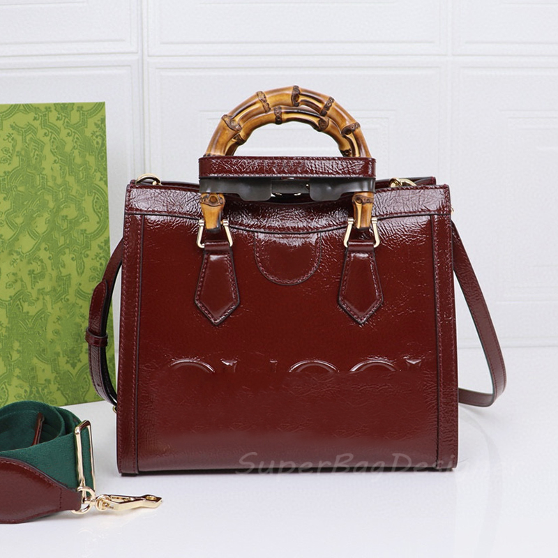 9A top Luxury Designer Diana tote bag Bamboo style genuine leather small women bag top handle classic fashion cross body handbag purse Mirror quality 20cm 27cm