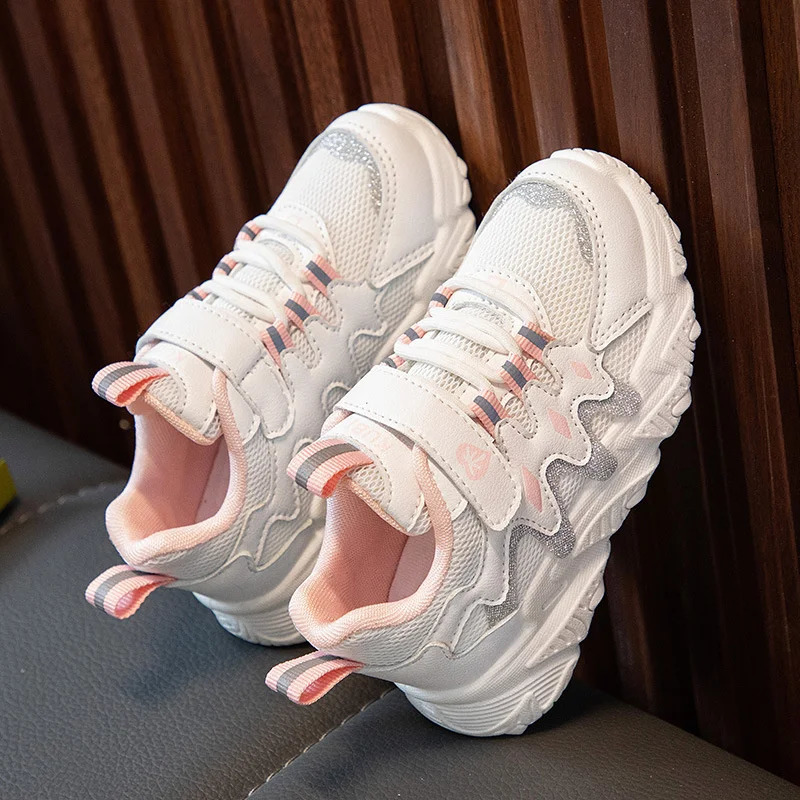 CINESSD Fashion Childrens Running Shoes Comfortable Breathable Mesh Anti slip Soft Bottom Student Running Shoes 250409